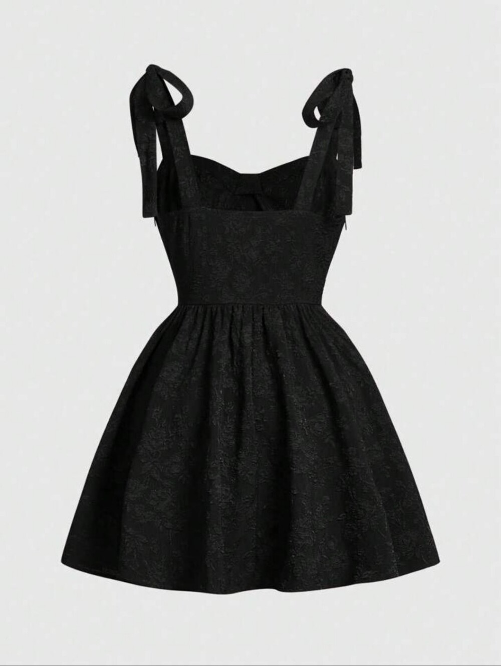 ROMWE Black Jaquard Camie Tie-Strap Mini Dress. Size 1X.
